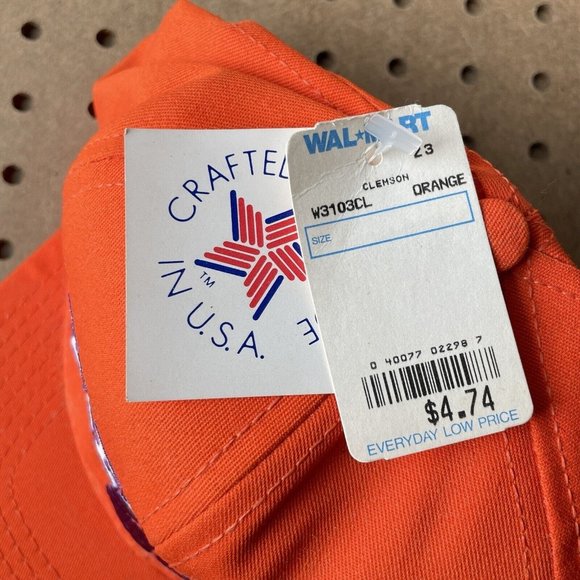NOS Clemson Tigers USA Made NCAA Snapback Hat Cap Orange 90s Adjustable Men - Picture 2 of 6